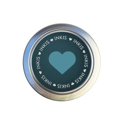 TAMPON INKIS O2 AZUL PETROLEO DESIGN AND STAMP