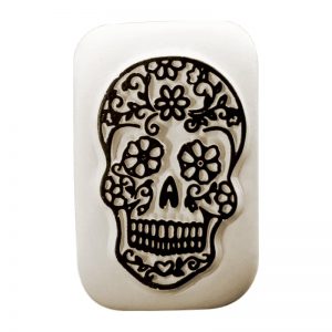 SELLO CERAMICO MEDIANO LADOT LAM137 1 CALAVERA MEXICANA DESIGN AND STAMP