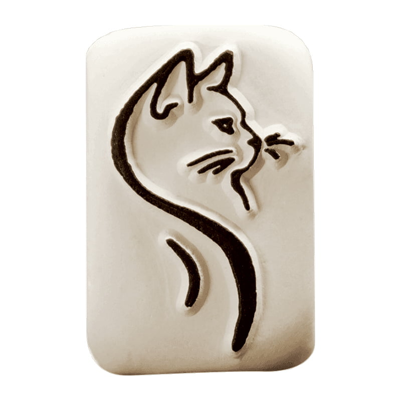 SELLO CERAMICO MEDIANO LADOT LAM180 1 GATO DESIGN AND STAMP
