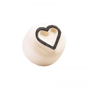 SELLO CERAMICO PEQUENYO LADOT LAS029 2 CORAZON CONTORNO DESING AND STAMP