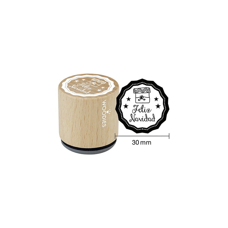 WOODIES WB7002 FELIZ NAVIDAD CAJITA DESIGN AND STAMP