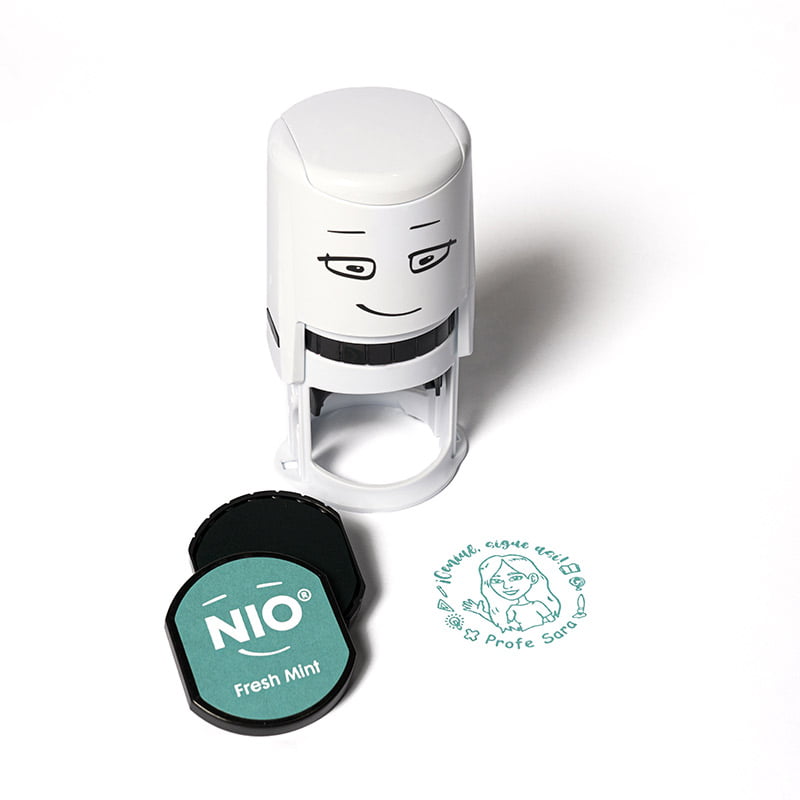 SELLO PERSONALIZADO PROFE AUTOMATICO NIO LINE 40MM 2 SES DS 0502 PROFESORA DESIGN AND STAMP