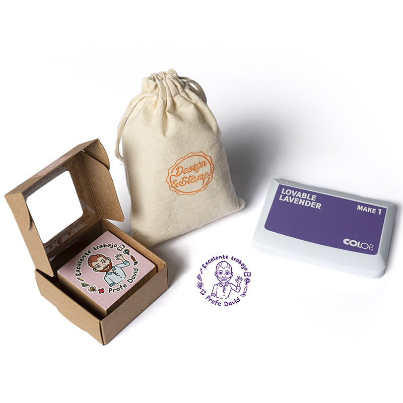 SELLO PERSONALIZADO PROFE MANUAL CUADRADO 50X50MM 1 SES DS 0401 PROFESOR DESIGN AND STAMP 1