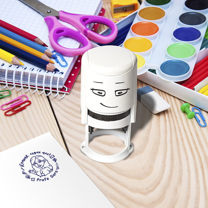 SELLOS EDUCATIVOS PROFESOR AUTOMATICO NIO LINE 40MM 2 PROFESORA DESIGN AND STAMP 4