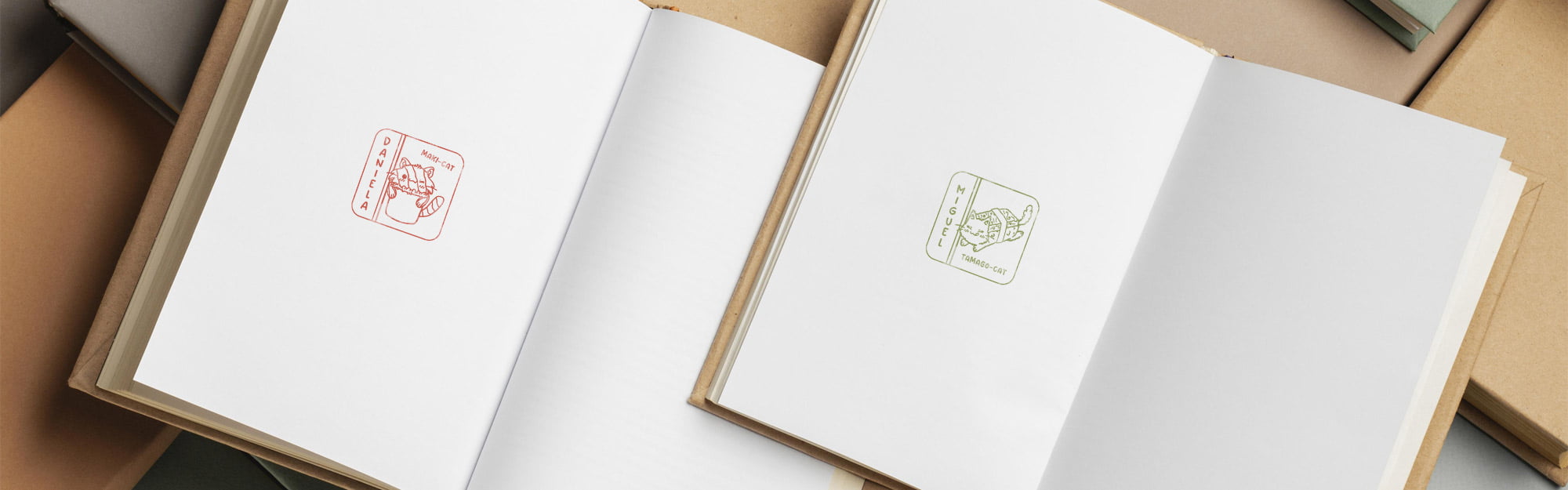 BANNER SELLOS EXLIBRIS SUSHICATS DESIGN AND STAMP