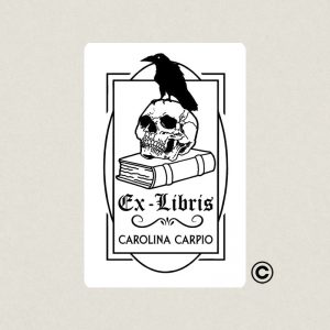 EXLIBRIS 50X80MM DISENOS 5 CUERVO DESIGN AND STAMP