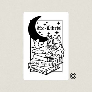 EXLIBRIS 50X80MM DISENOS 6 GATO DESIGN AND STAMP