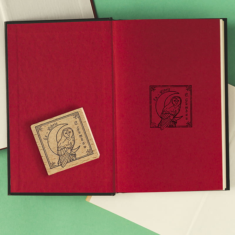 EXLIBRIS DISENO 50x50MM EXDSGR DS 0301 LECHUZA DESIGN AND STAMP