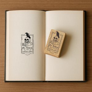 EXLIBRIS DISENYO 50X80MM EXDSGR DS 0305 CUERVO DESIGN AND STAMP