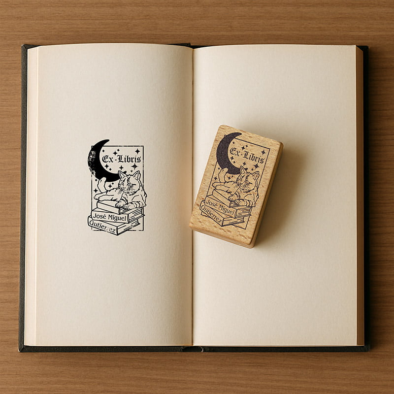 EXLIBRIS DISENYO 50X80MM EXDSGR DS 0306 GATO DESIGN AND STAMP