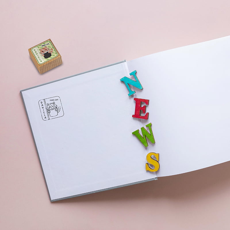 EXLIBRIS MINISUSHICATS EXSH DS 1402 DANIELA MAKI DESIGN AND STAMP