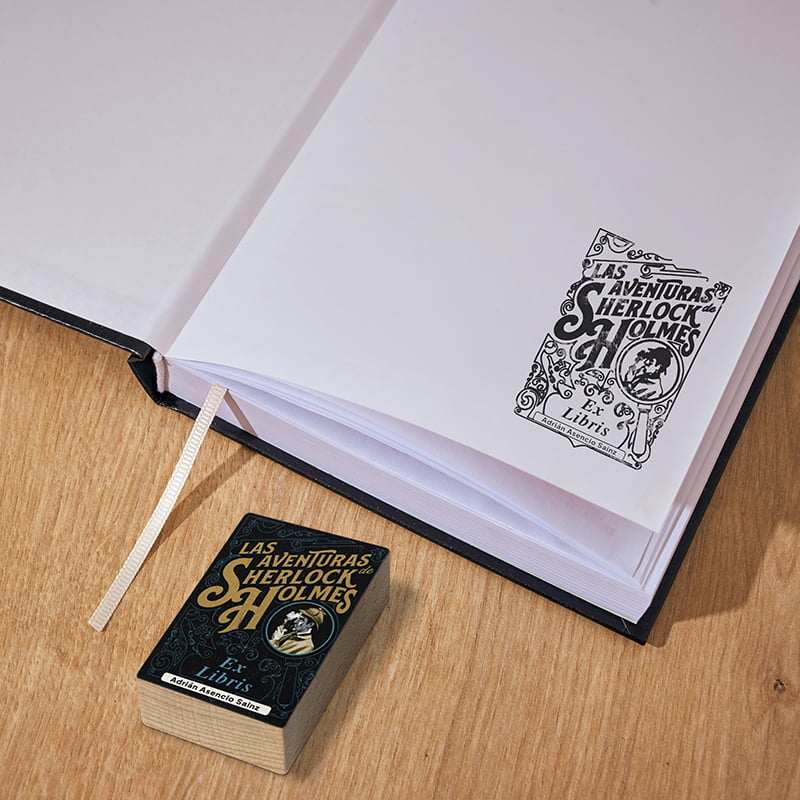 EXLIBRIS TAPAS LIBROS EXTL DS 0304 SHERLOCK DESIGN AND STAMP