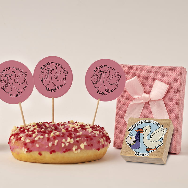 SELLO BAUTIZO SBA DS 0405 CIGUENA DESIGN AND STAMP