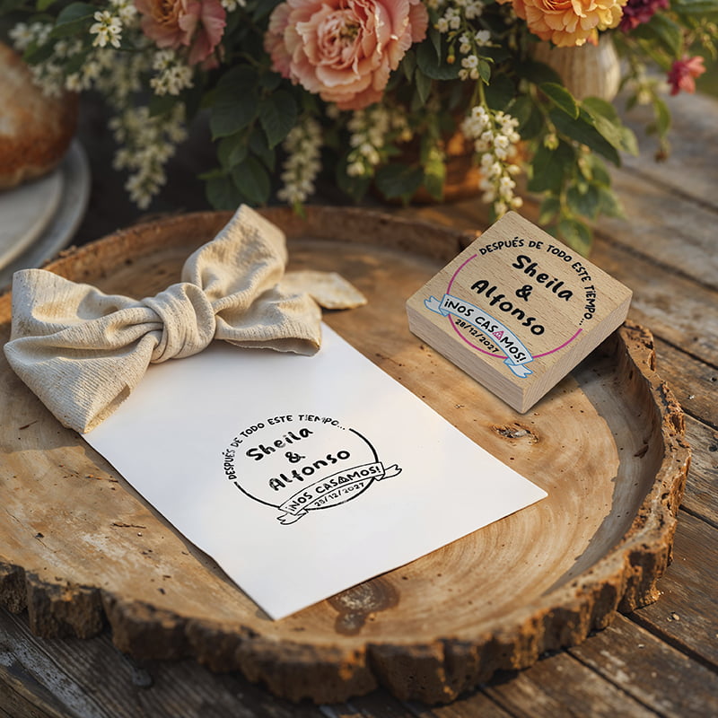 SELLO BODA SBO DS 0401 NOS CASAMOS DESIGN AND STAMP