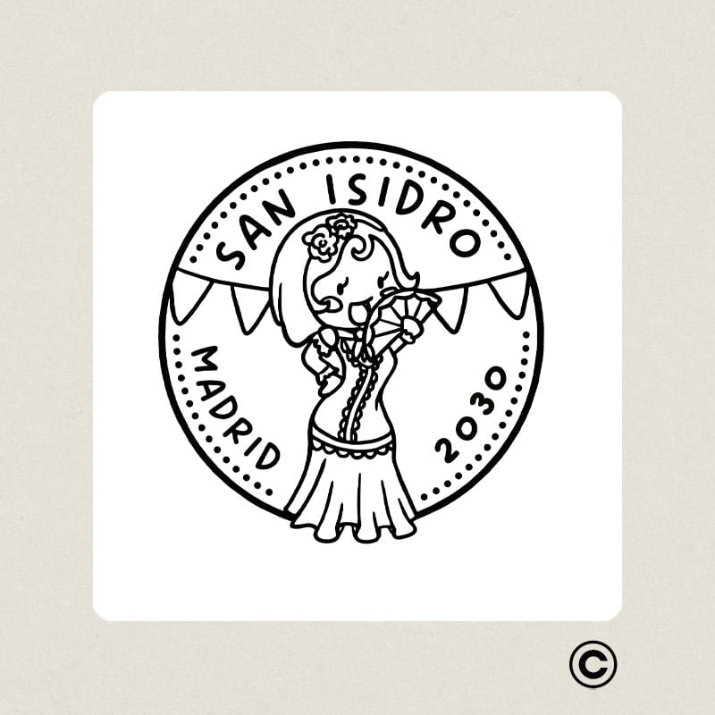 SELLO CUADRADO FIESTA 7 SAN ISIDRO DESIGN AND STAMP