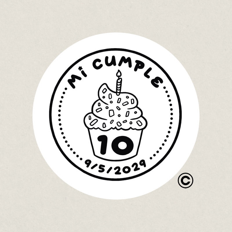 SELLO CUMPLEANOS 8 MUFFIN DESIGN AND STAMP SELLO CUMPLEANOS 8 MUFFIN DESIGN AND STAMP