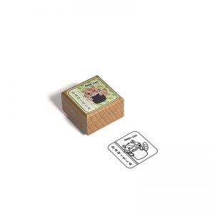 SELLO EXLIBRIS 30X30MM MINISUSHICATS 2 DANIELA MAKI DESIGN AND STAMP