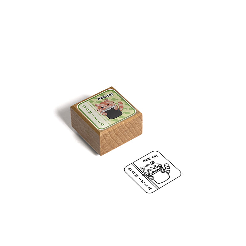 SELLO EXLIBRIS 30X30MM MINISUSHICATS 2 DANIELA MAKI DESIGN AND STAMP