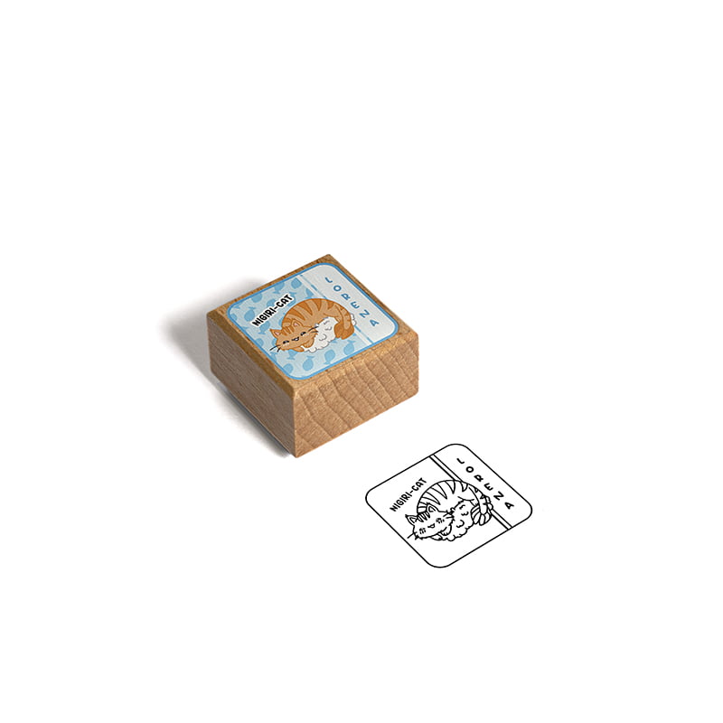 SELLO EXLIBRIS 30X30MM MINISUSHICATS 3 LORENA NIGIRI DESIGN AND STAMP