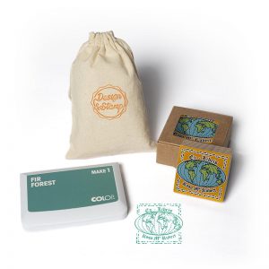 SELLO EXLIBRIS 50X50MM DISENYO EXDS DS 0402 MAPAMUNDI DESIGN AND STAMP