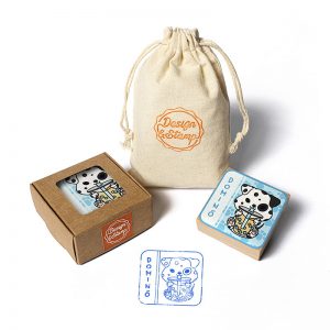 SELLO EXLIBRIS BATIDOGS 50X50MM EXBD DS 0301 DOMINO DALMATA DESIGN AND STAMP