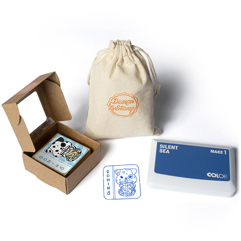 SELLO EXLIBRIS BATIDOGS 50X50MM EXBD DS 0401 DOMINO DALMATA DESIGN AND STAMP