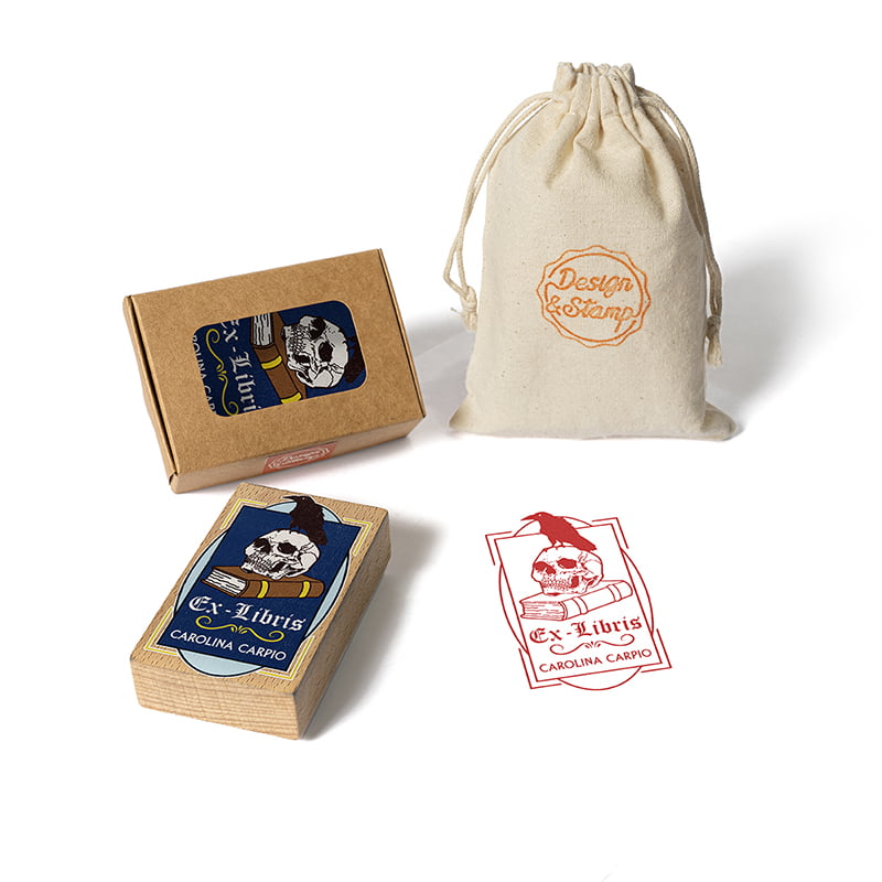 Exlibris 2 - Sello impreso, caja, bolsa pequeña