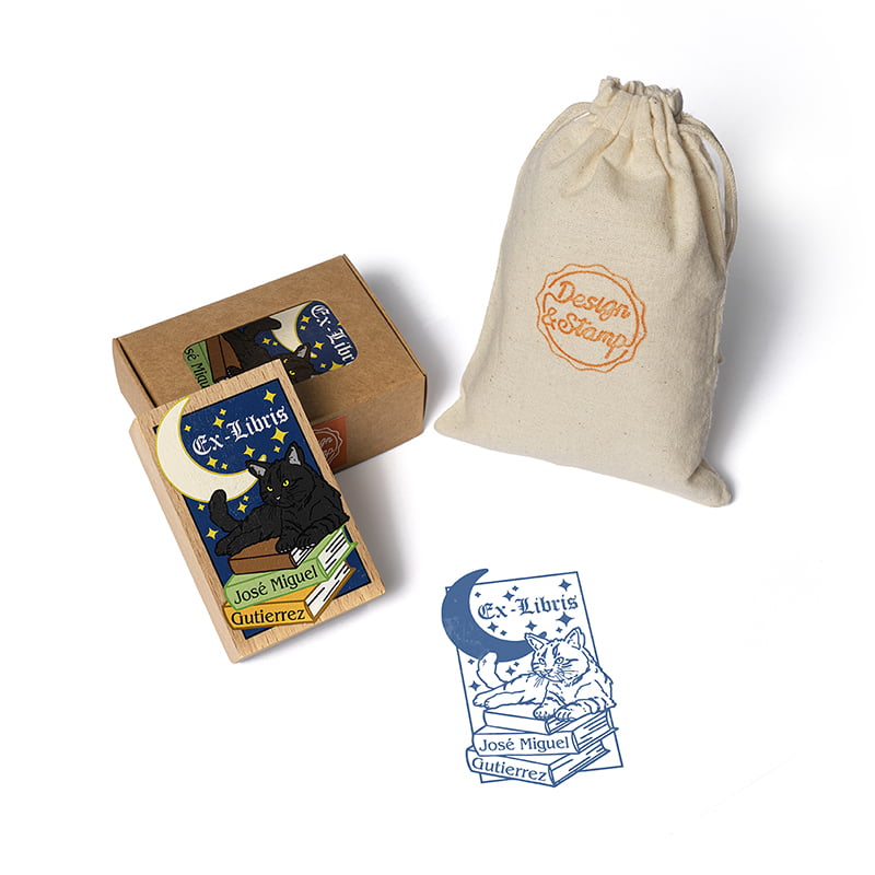 Exlibris 2 - Sello impreso, caja, bolsa pequeña