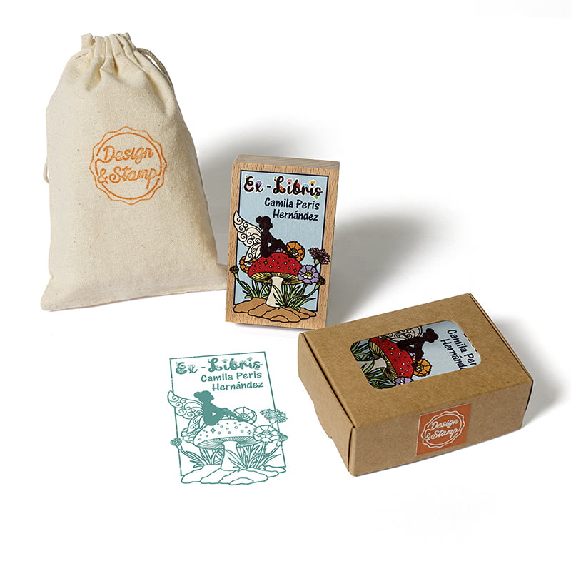 Exlibris 2 - Sello impreso, caja, bolsa pequeña
