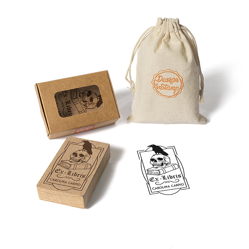 SELLO EXLIBRIS DISENYO 50x80MM EXDSGR DS 0305 CUERVO DESIGN AND STAMP