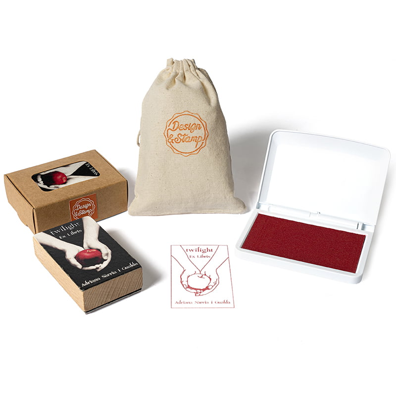 SELLO EXLIBRIS DISENYO TAPAS LIBROS 50X80MM EXTL DS 0401 CREPUSCULO DESIGN AND STAMP