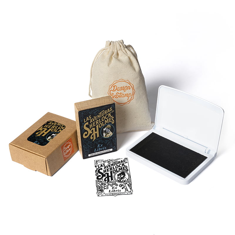SELLO EXLIBRIS DISENYO TAPAS LIBROS 50X80MM EXTL DS 0404 SHERLOCK DESIGN AND STAMP