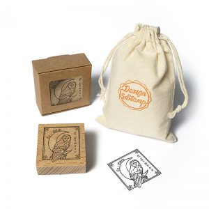 SELLO EXLIBRIS GRABADO 50X50MM DISENYO EXDSGR DS 0301 LECHUZA DESIGN AND STAMP