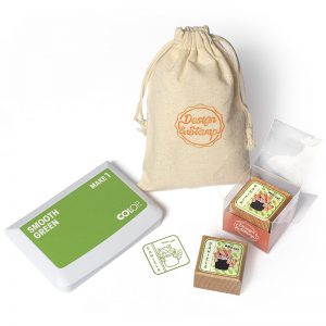 SELLO EXLIBRIS MINISUSHICATS 30X30MM EXSH DS 1402 DANIELA MAKI DESIGN AND STAMP