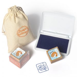 SELLO EXLIBRIS MINISUSHICATS 30X30MM EXSH DS 1403 LORENA NIGIRI DESIGN AND STAMP