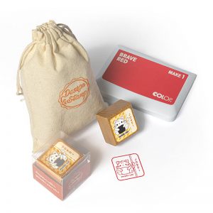 SELLO EXLIBRIS MINISUSHICATS 30X30MM EXSH DS 1404 JORDI ONIGIRI DESIGN AND STAMP