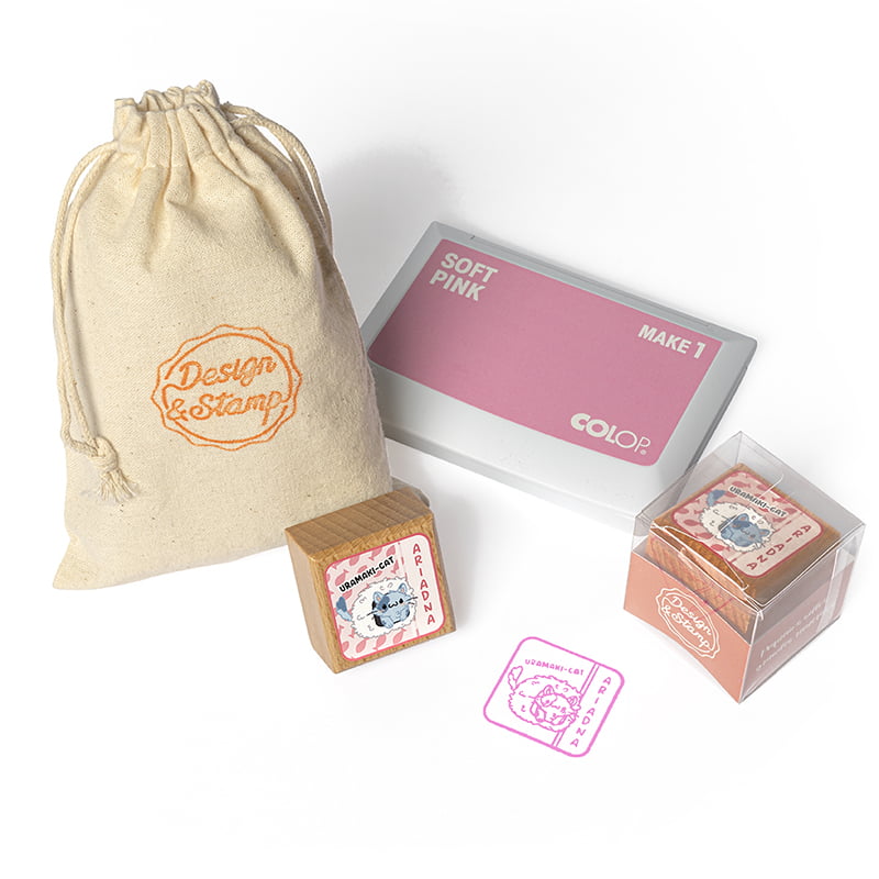 SELLO EXLIBRIS MINISUSHICATS 30X30MM EXSH DS 1406 ARIADNA URAMAKI DESIGN AND STAMP