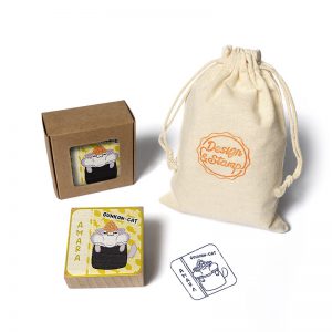 SELLO EXLIBRIS SUSHICATS 50X50MM EXSH DS 0301 AMARA GUNKAN DESIGN AND STAMP
