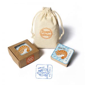 SELLO EXLIBRIS SUSHICATS 50X50MM EXSH DS 0303 LORENA NIGIRI DESIGN AND STAMP
