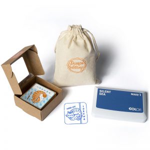 SELLO EXLIBRIS SUSHICATS 50X50MM EXSH DS 0403 LORENA NIGIRI DESIGN AND STAMP