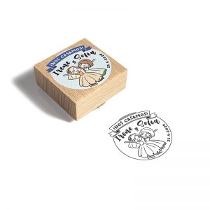 SELLO MANUAL CUADRADO 50X50MM BODA 7 CHICAS DESIGN AND STAMP