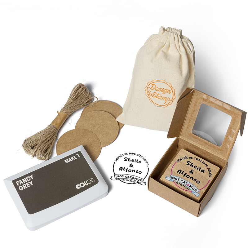 SELLO MANUAL CUADRADO 50X50MM BODA SBO DS 0401 NOS CASAMOS DESIGN AND STAMP