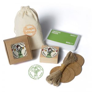 SELLO MANUAL CUADRADO 50X50MM FIESTA 7 SFI DS 0407 SAN ISIDRO DESIGN AND STAMP