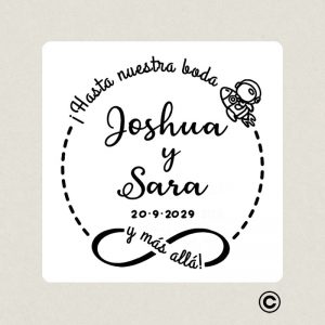 SELLO MANUAL CUADRADO BODA 5 ESPACIAL DESIGN AND STAMP