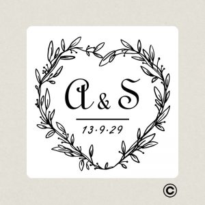 SELLO MANUAL CUADRADO BODA 6 ARBUSTO DESIGN AND STAMP