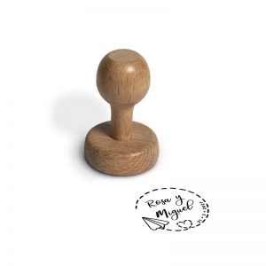 SELLO MANUAL REDONDO 45MM BODA 3 AVION QUIERO DESIGN AND STAMP