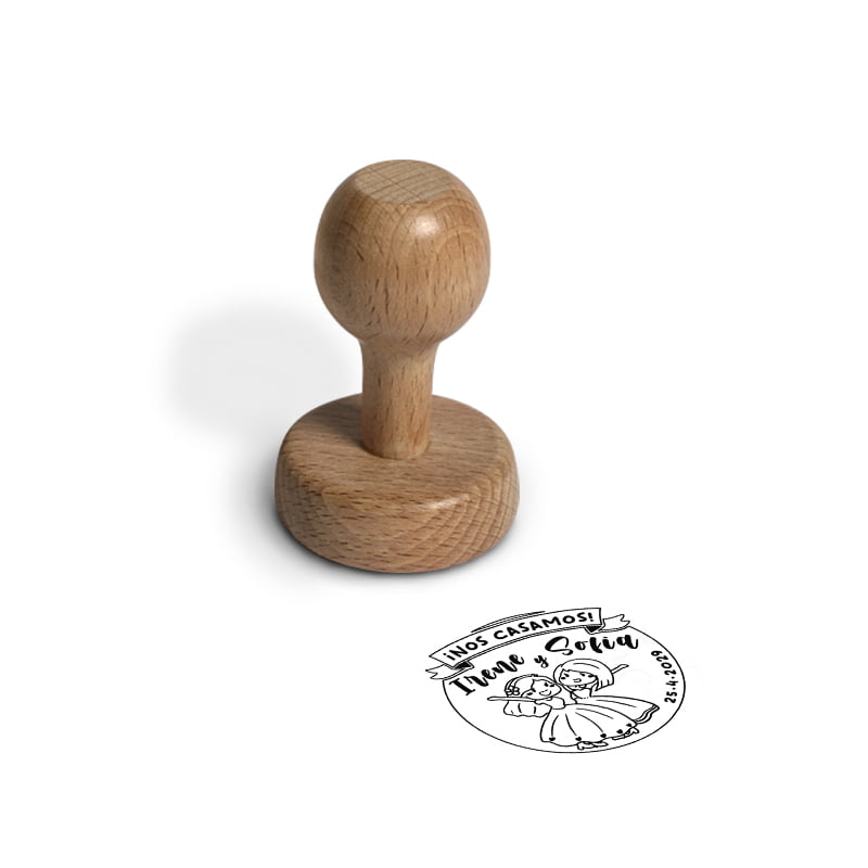 SELLO MANUAL REDONDO 45MM BODA 7 CHICAS QUIERO DESIGN AND STAMP