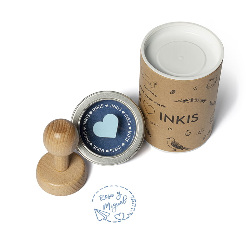 SELLO MANUAL REDONDO 45MM BODA SBO DS 0203 AVION DESIGN AND STAMP