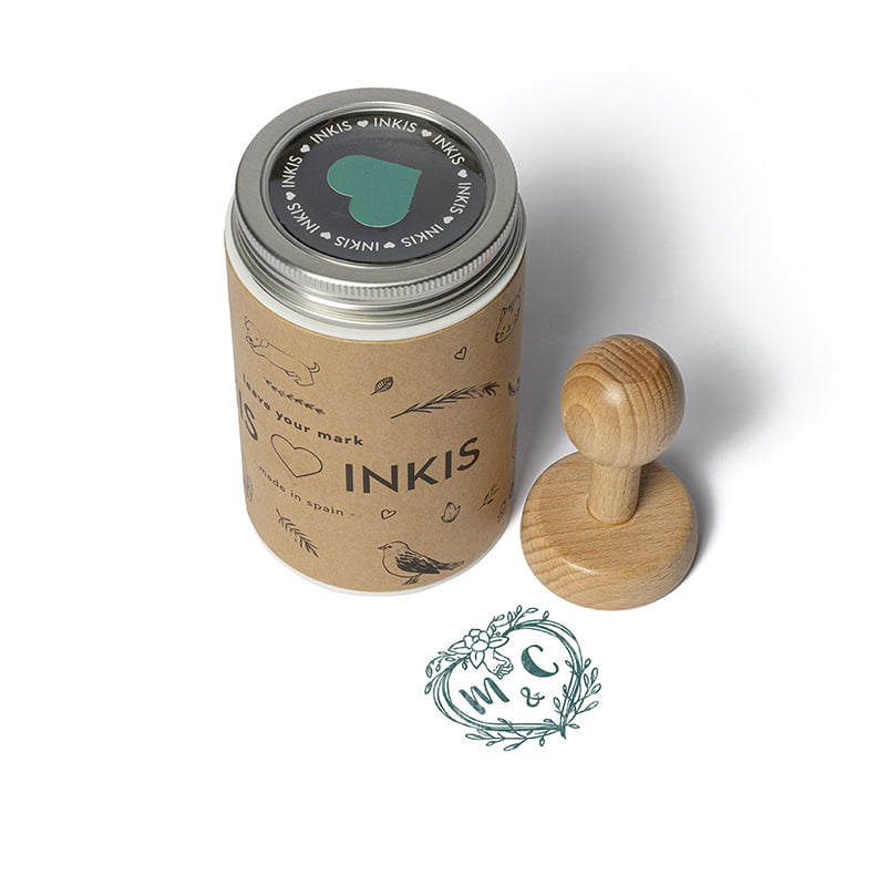 SELLO MANUAL REDONDO 45MM BODA SBO DS 0209 FLOR DESIGN AND STAMP