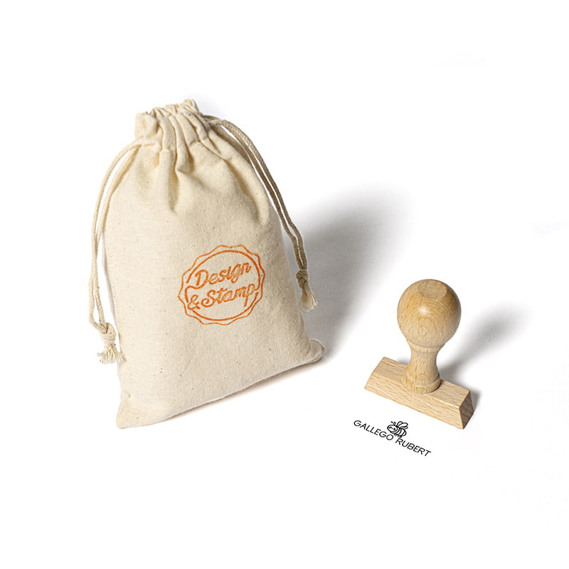 Textil Rectangular 1 – Sello manual 38x14mm, bolsa pequeña